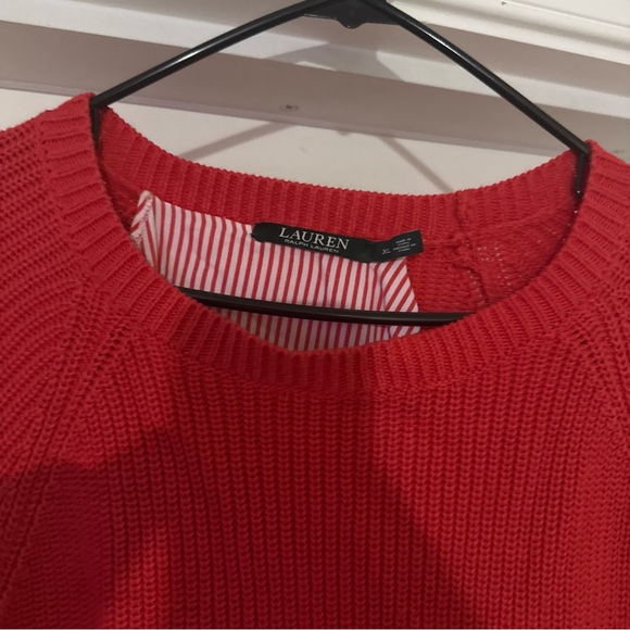 Ralph Lauren Ribbed Knit Sweater Women Petite xLarge Orange Lined Long Sleeve - Picture 5 of 6